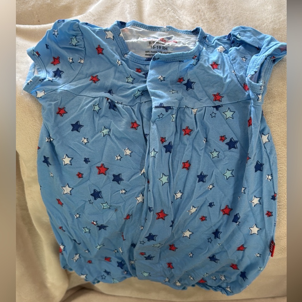 Blue Star-Patterned Baby Romper